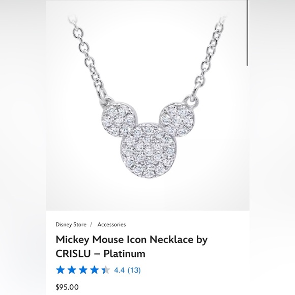 Disney Micky Mouse Sterling Silver dipped in Platinum with cubic zirconia - Picture 6 of 6